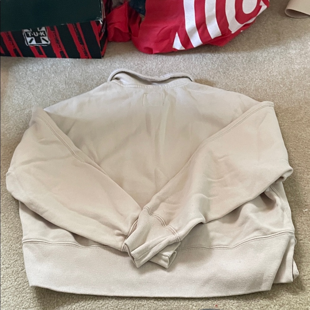 Cream Button-Up Sweatshirt - Picture 3 of 3